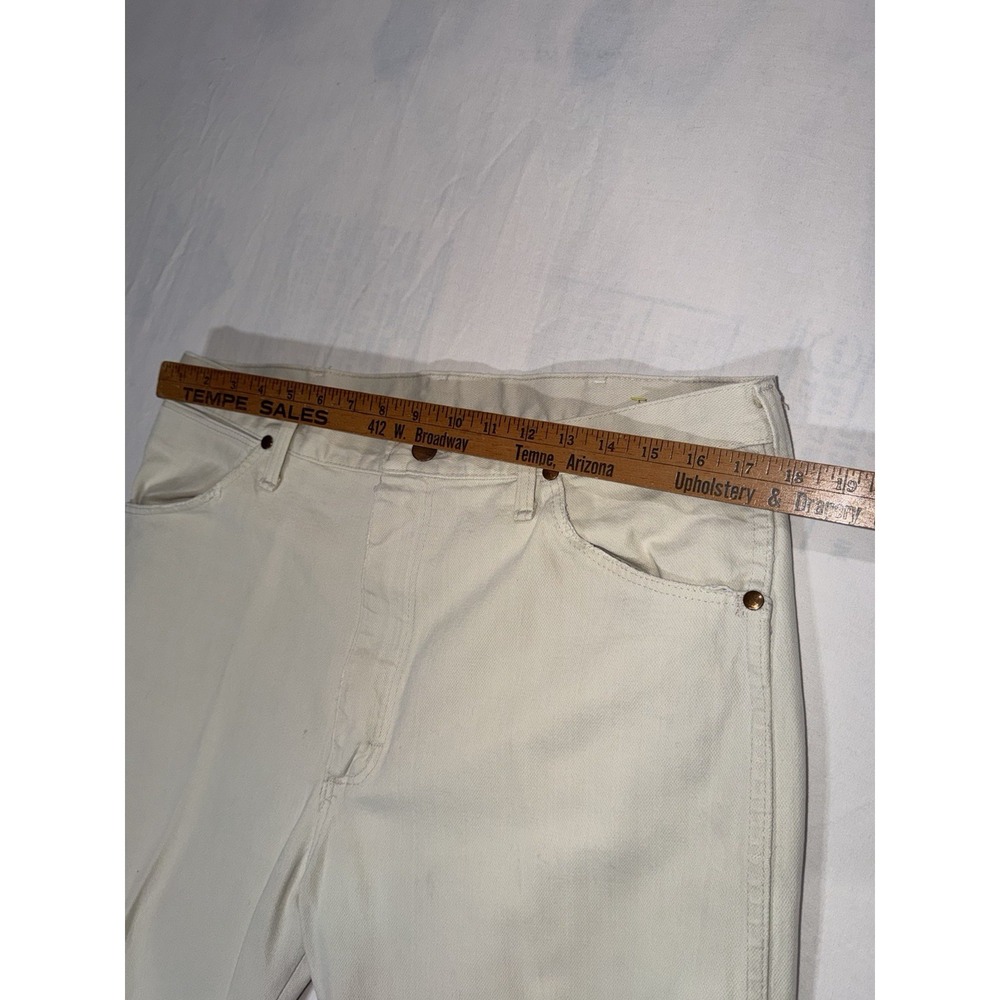 Vintage Wrangler Jeans Made In USA White/cream  Size 36x34 - Picture 5 of 6